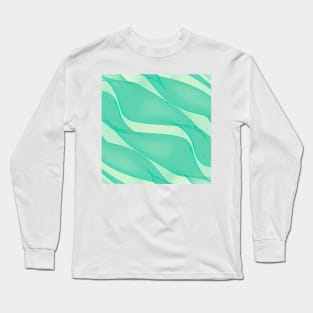 Abstract flowing ribbons in mint green Long Sleeve T-Shirt